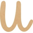 thumbnail image 1 of Wooden MDF Letter (U) Unfinished Craft, 8'' Tall Paintable DIY, Script Bright Candy Font, 1 of 3