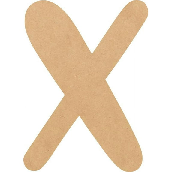 Wooden MDF Letter X Craft, Paintable 5'' Tall Paintable, DIY Bright Orchid