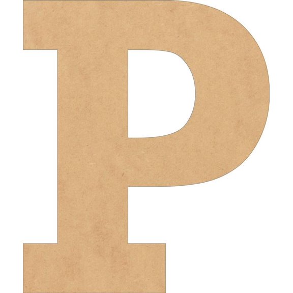 Wooden MDF Letters, Blank 6'' Rockwell P, Craft Wall Hanging Shape