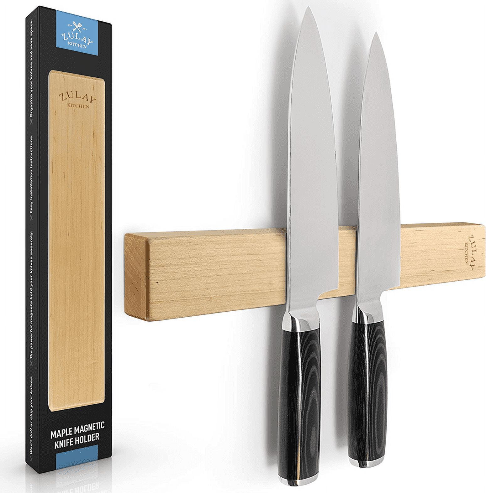 Zulay Kitchen Zulay Kitchen Walnut Wood Magnetic Knife Holder