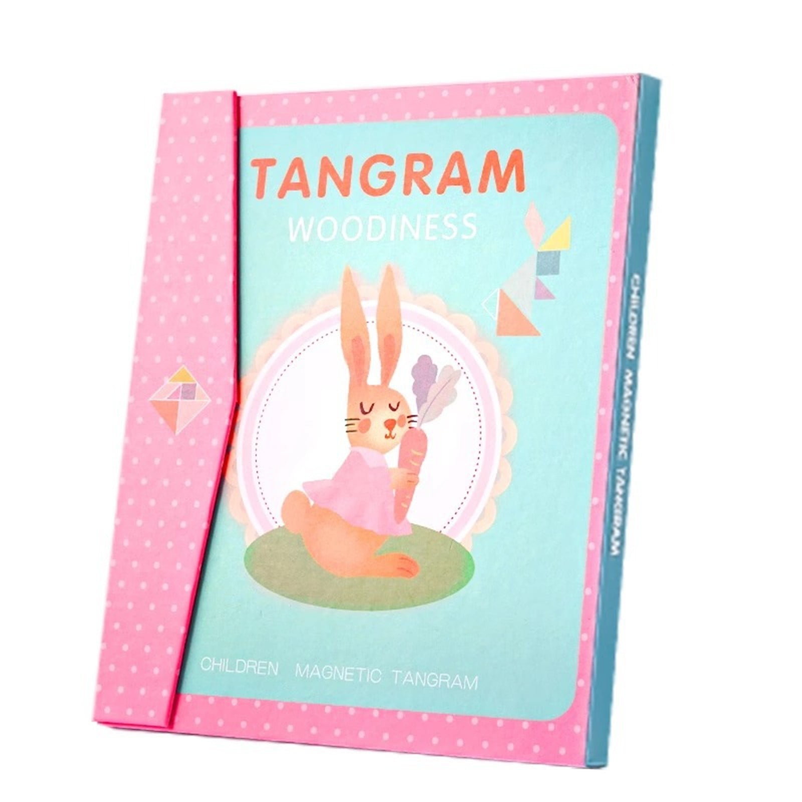 Wooden Magnetic Tangram Puzzle Book, Portable Educational Toys for ...