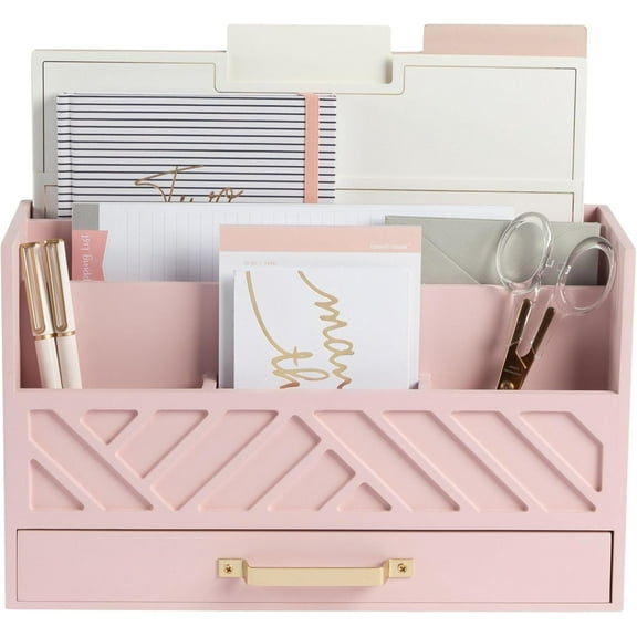 | Wooden Mail Organizer Countertop with Drawer | Tabletop Organizer with Drawers for Desk | Mail Sorter Organizer Countertop Letter Paper Holder