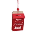 thumbnail image 1 of Wooden Mailbox Christmas Ornament, Red Holiday Tree Hanging Decor with Merry Christmas Text, Rustic Farmhouse Xmas Party Decoration Gift for Home, 3.62 Inch, 1 of 7