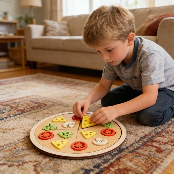 Wooden Make Your Own Pizza Toy Play Food Set, Pretend Play Kitchen Accessories, Cutting Fruit Vegetable Game, Educational Role Play Cooking Toy, Birthday Gift Idea
