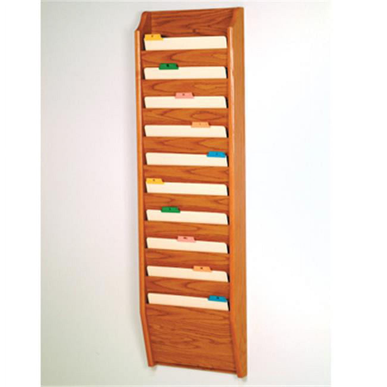 Wooden Mallet OCHS15-1MO Single Open End Letter Size File Holder In Medium Oak Square Mount