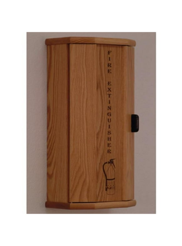 Wooden Mallet 10 lbs Engraved Fire Extinguisher Cabinet in Light Oak