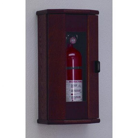 Wooden Mallet 10 lbs Fire Extinguisher Cabinet in Mahogany