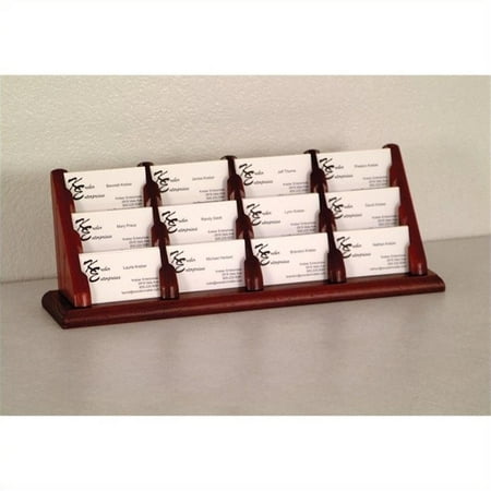 Wooden Mallet 12 Pocket Wood Business Card Holder in Mahogany