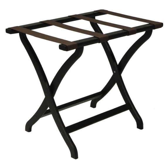 Wooden Mallet Designer Curve Leg Luggage Rack , Black