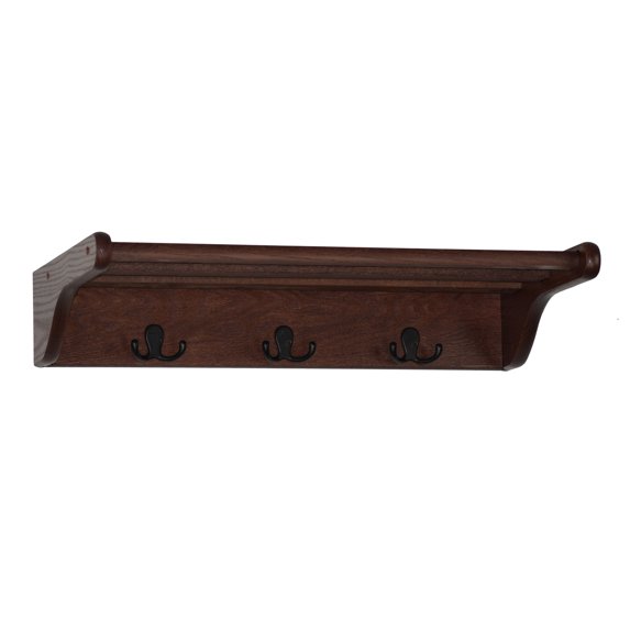 Wooden Mallet 24" Towel Rack/3 Double Prong Hooks