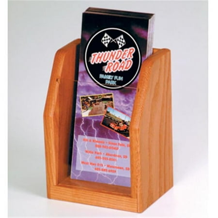 Wooden Mallet 4 Pocket Brochure Display in Light Oak