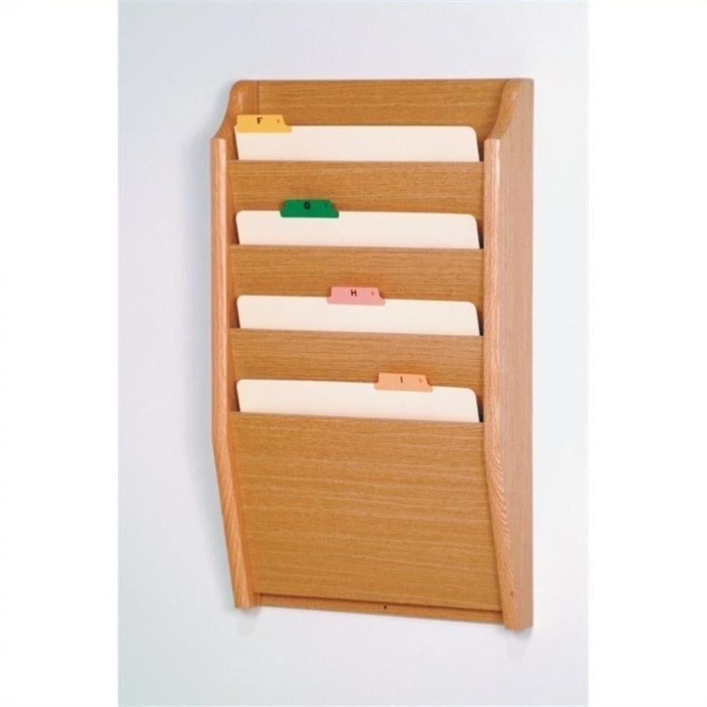 Wooden Mallet 4 Pocket Chart Holder in Light Oak