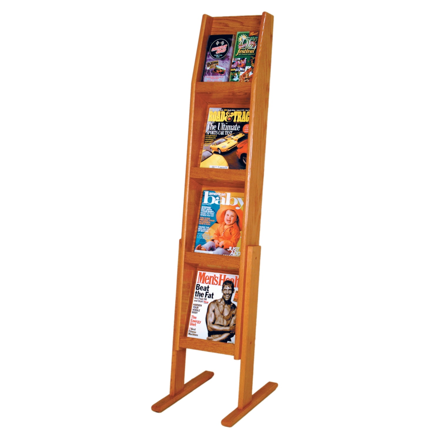 Wooden Mallet 4 x 6 in. Slope 24 Pocket Standing Literature Display Wooden Mallet 4 x 6 in. Slope 24 Pocket Standing Literature Display