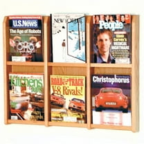 Wooden Mallet 6 Magazine wall Rack in Light Oak