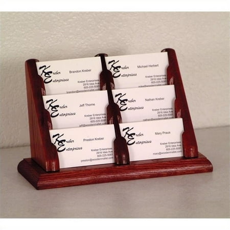 Wooden Mallet 6 Pocket Business Card Holder in Mahogany