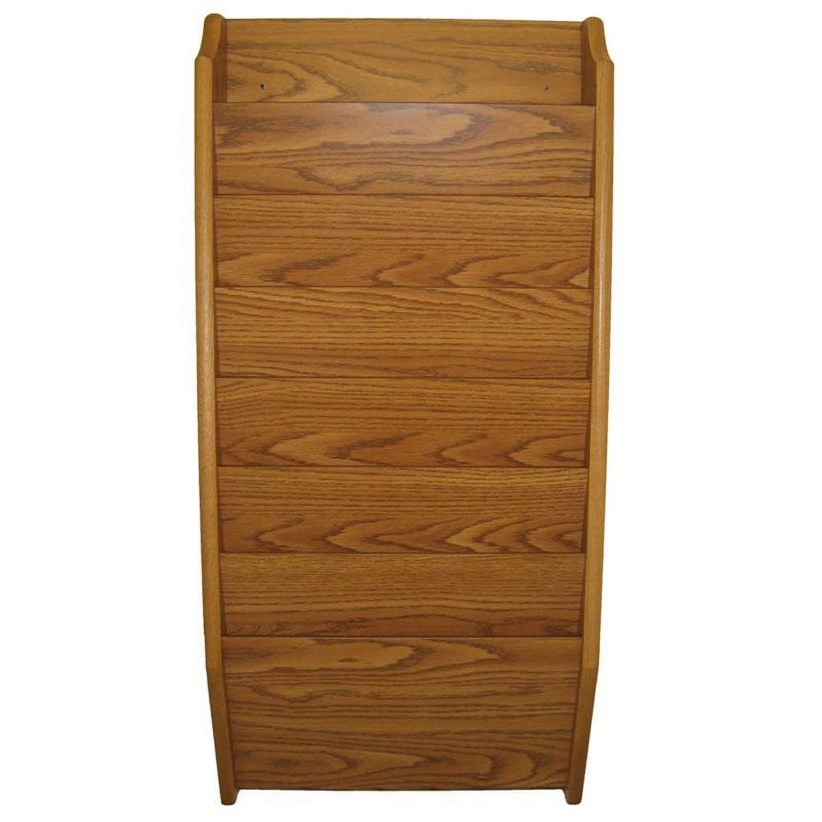Wooden Mallet 7 Pocket Legal Size Wall File Holder in Medium Oak