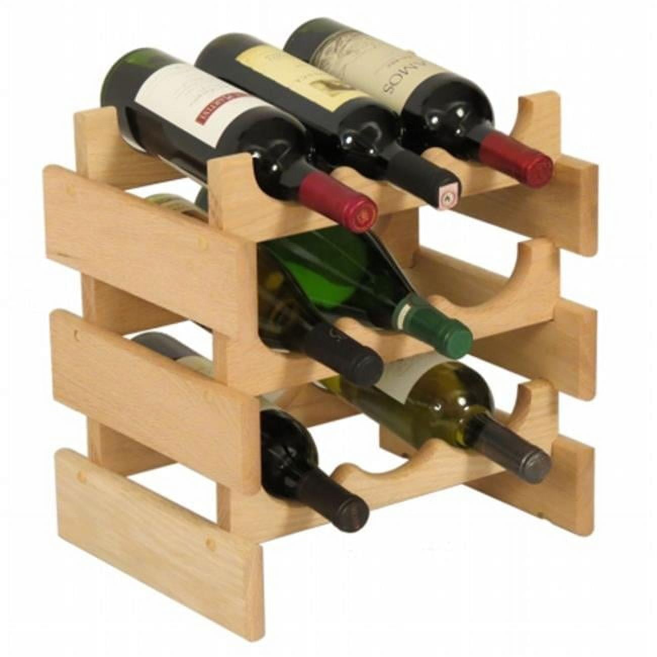 Wooden Mallet 9 Bottle Dakota Wine Rack - Unfinished - Walmart.com