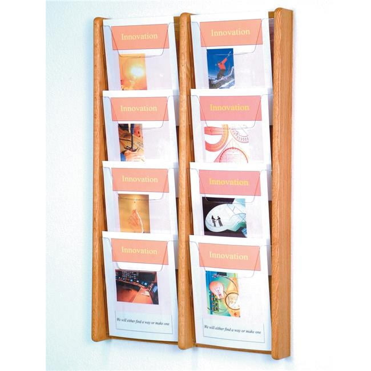 Wooden Mallet AC34-8BH 4 x 2 in. Stance 8 Pocket Wall Display - Black, Mahogany & Light Oak