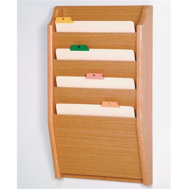 Wooden Mallet CH14-2BH 4 Pocket Letter Size File Holder - Black, Mahogany & Light Oak