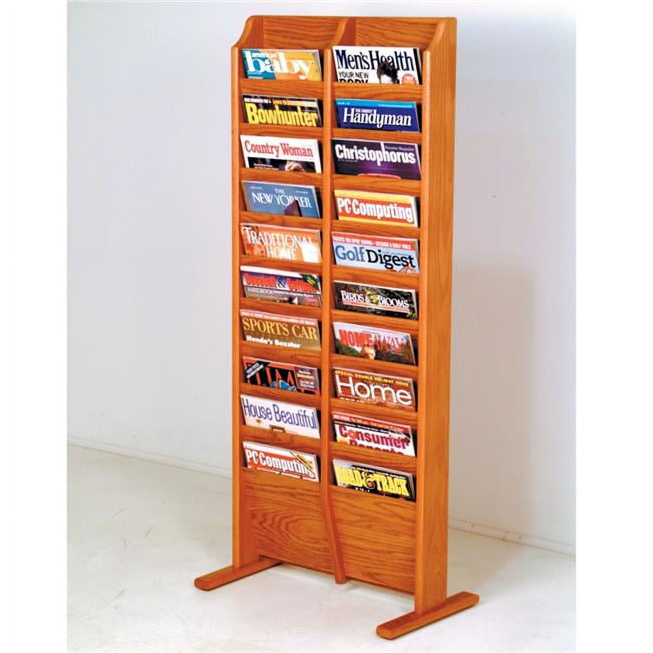 Wooden Mallet Cascade Free Standing 20 Pocket Magazine Rack - Black ...