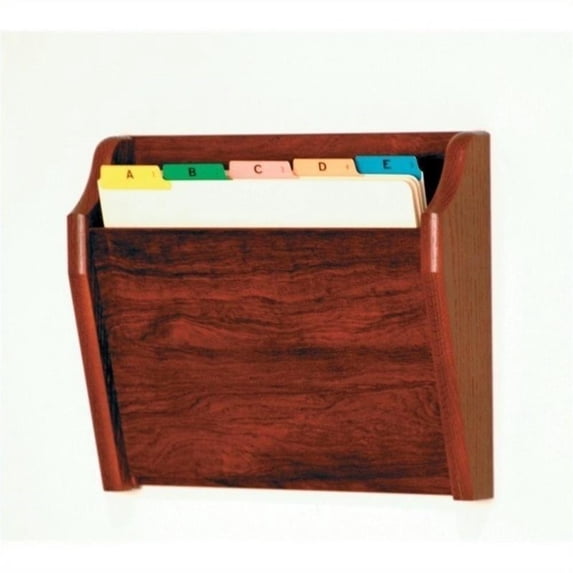 Wooden Mallet Tapered Bottom File Holder, Letter Size, Mahogany