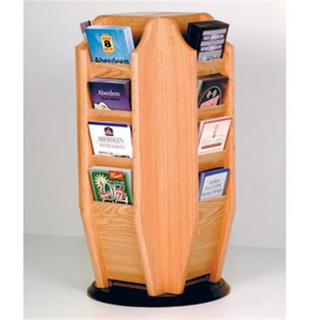 Wooden Mallet Countertop 16 Brochure Rotating Display in Light Oak