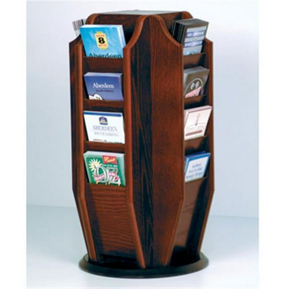 Wooden Mallet Countertop 16 Brochure Rotating Display in Mahogany