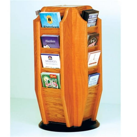 Wooden Mallet Countertop 16 Brochure Rotating Display in Medium Oak