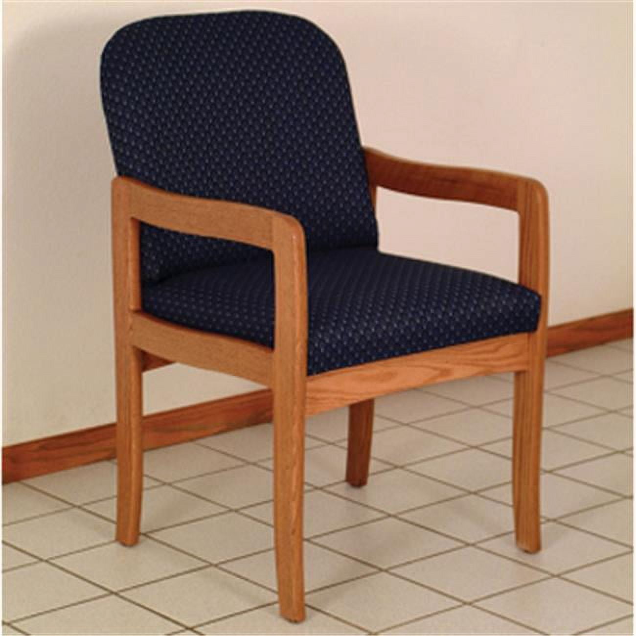 Wooden Mallet DW9-1MOAB Prairie Guest Chair in Medium Oak - Arch Blue