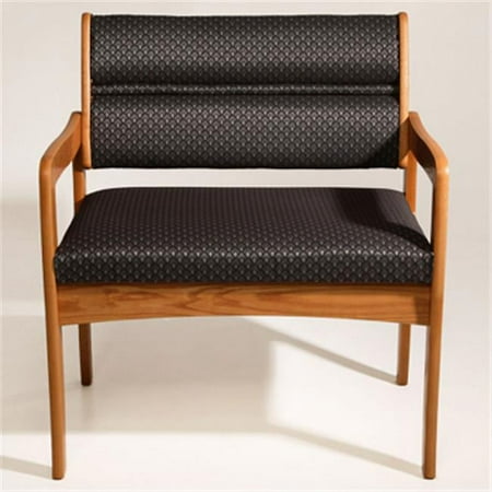 Wooden Mallet DWBA3-1DMOAS Valley Bariatric Guest Chair in Medium Oak - Arch Slate