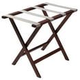 thumbnail image 1 of Wooden Mallet Deluxe Straight Leg Luggage Rack, Silver Straps, Mahogany, 1 of 2