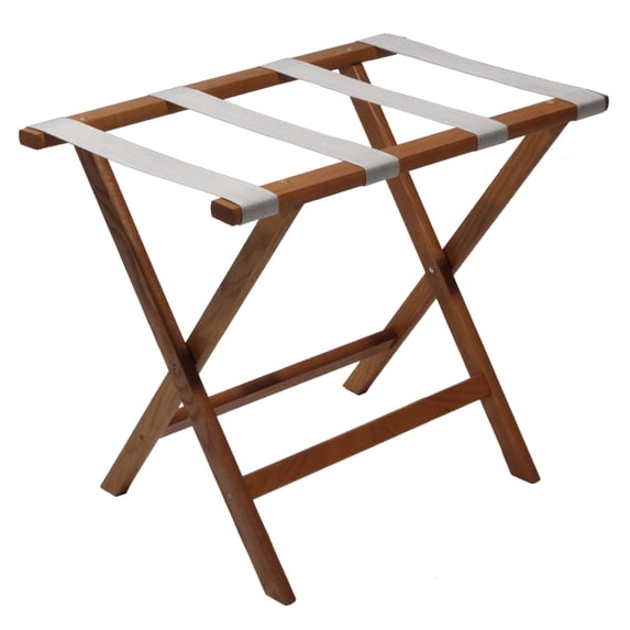 Wooden Mallet Deluxe Straight Leg Luggage Rack , Medium Oak