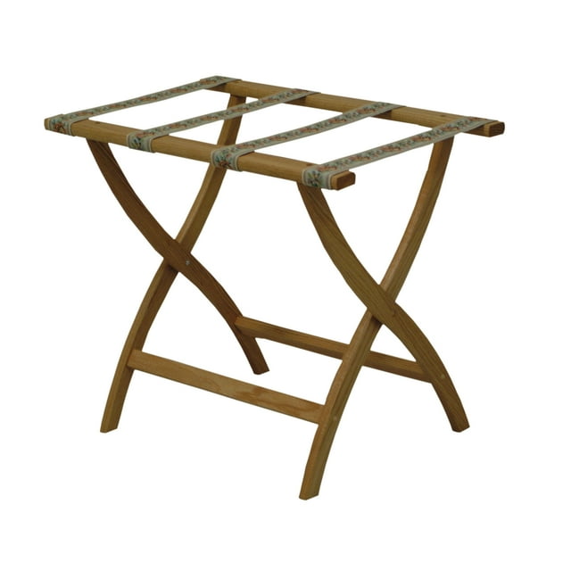 Wooden Mallet Designer Curve Leg Luggage Rack in Light Oak with