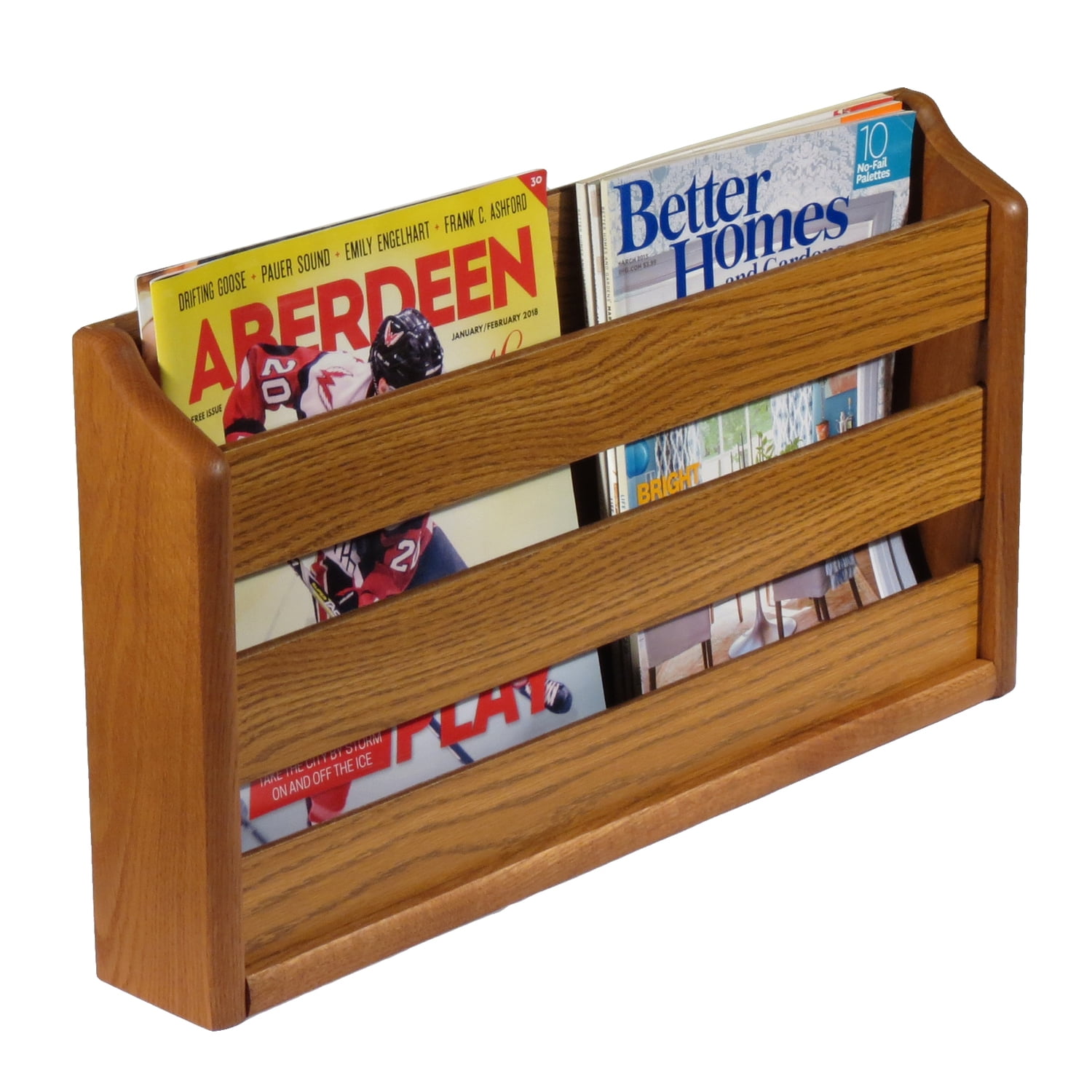 Wooden Mallet Doublewide Oak Magazine Rack Walmart