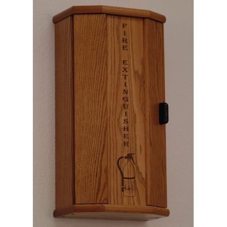 Wooden Mallet Fire Extinguisher Cabinet in Medium Oak