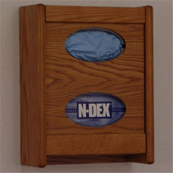 Wooden Mallet 2 Pocket Glove/Tissue Box Holder-Finish:Medium Oak