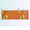thumbnail image 1 of Wooden Mallet HCR-2BLO Double Hook Coat Rack in Light Oak - Brass, 1 of 4