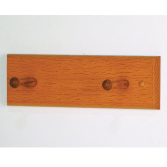 Wooden Mallet HCR-2WMO 2 Peg Coat Rack in Medium Oak - Solid Oak