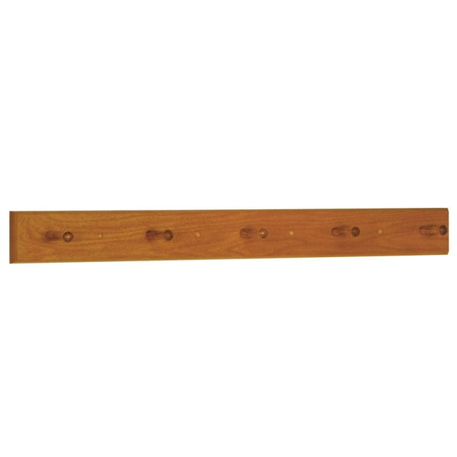 Wooden Mallet HCR-5WMO 5 Peg Coat Rack in Medium Oak - Solid Oak