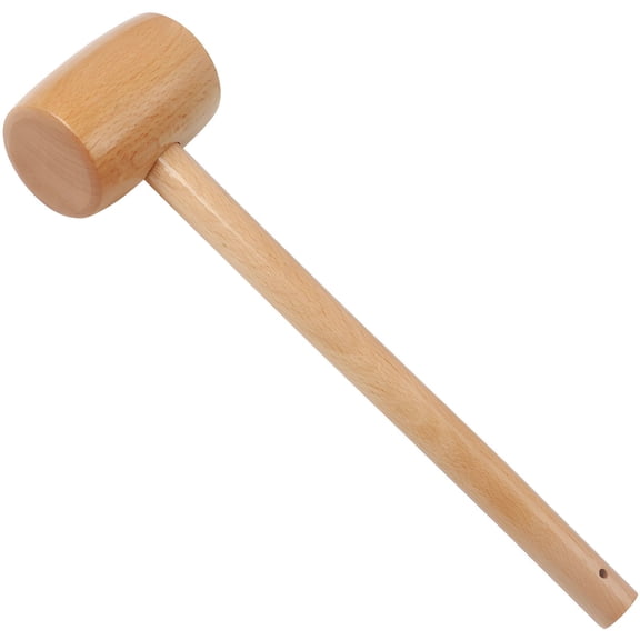 Wooden Mallet Hammer, Beechwood Carving Mallet Tool with Detachable Head, Round Head Wood Hammer for Leather Crafting, Jewelry Making, Woodworking, Carpentry and DIY Projects