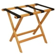 thumbnail image 1 of Wooden Mallet LR-LOBLK Deluxe Straight Leg Luggage Rack in Light Oak with Black Webbing, 1 of 11