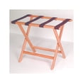 thumbnail image 1 of Wooden Mallet LR-LOBRN Deluxe Straight Leg Luggage Rack in Light Oak with Brown Webbing, 1 of 9
