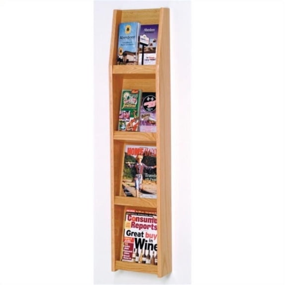 Wooden Mallet Literature Display in 8 Pocket in Light Oak