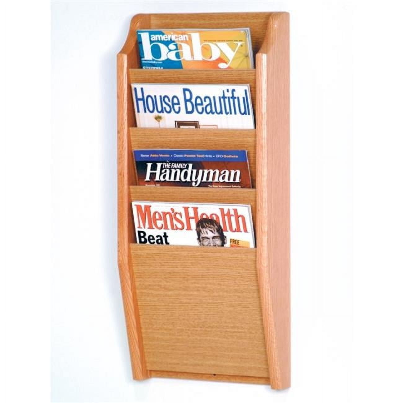 Wooden Mallet MR24-4BH Cascade 4 Pocket Magazine Rack - Black, Mahogany ...