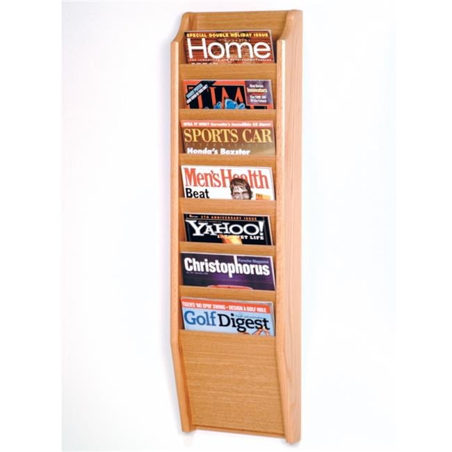 Wooden Mallet MR36-7BH Cascade 7 Pocket Magazine Rack - Black, Mahogany & Light Oak