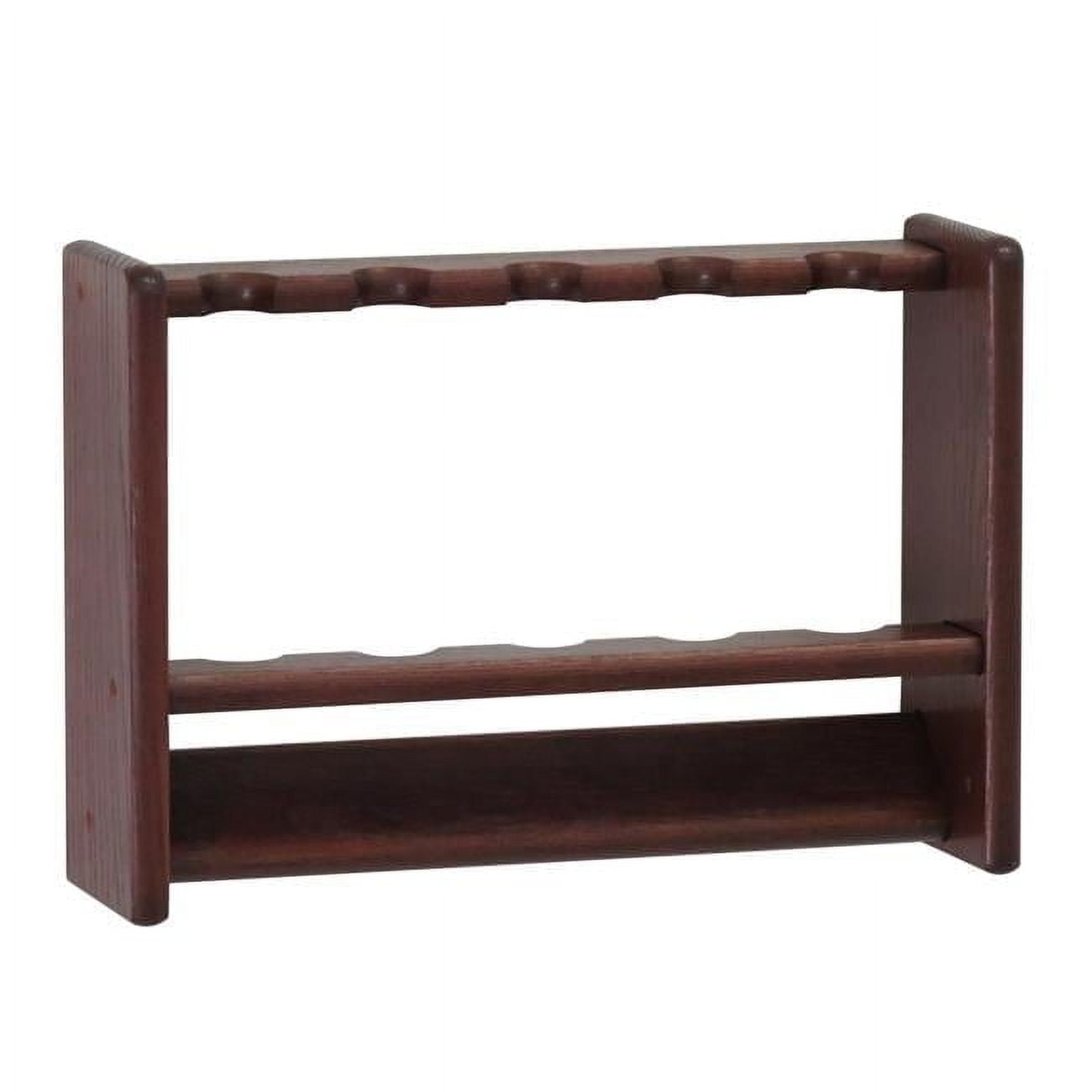 Mahogany Solid Oak 5-Rod Freestanding Fishing Rack