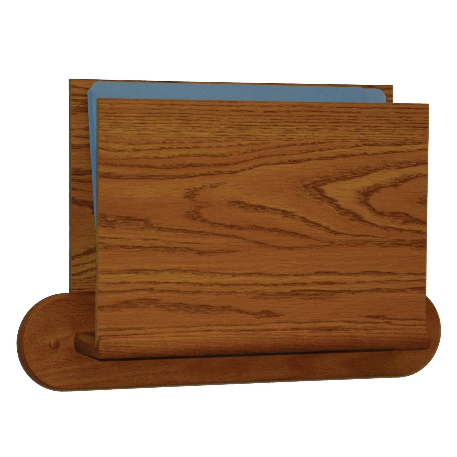 Wooden Mallet Single Open End Letter Size File Holder in Medium Oak