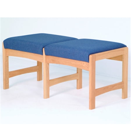 Wooden Mallet DW5-2LOPB Two Seat Bench in Light Oak - Powder Blue