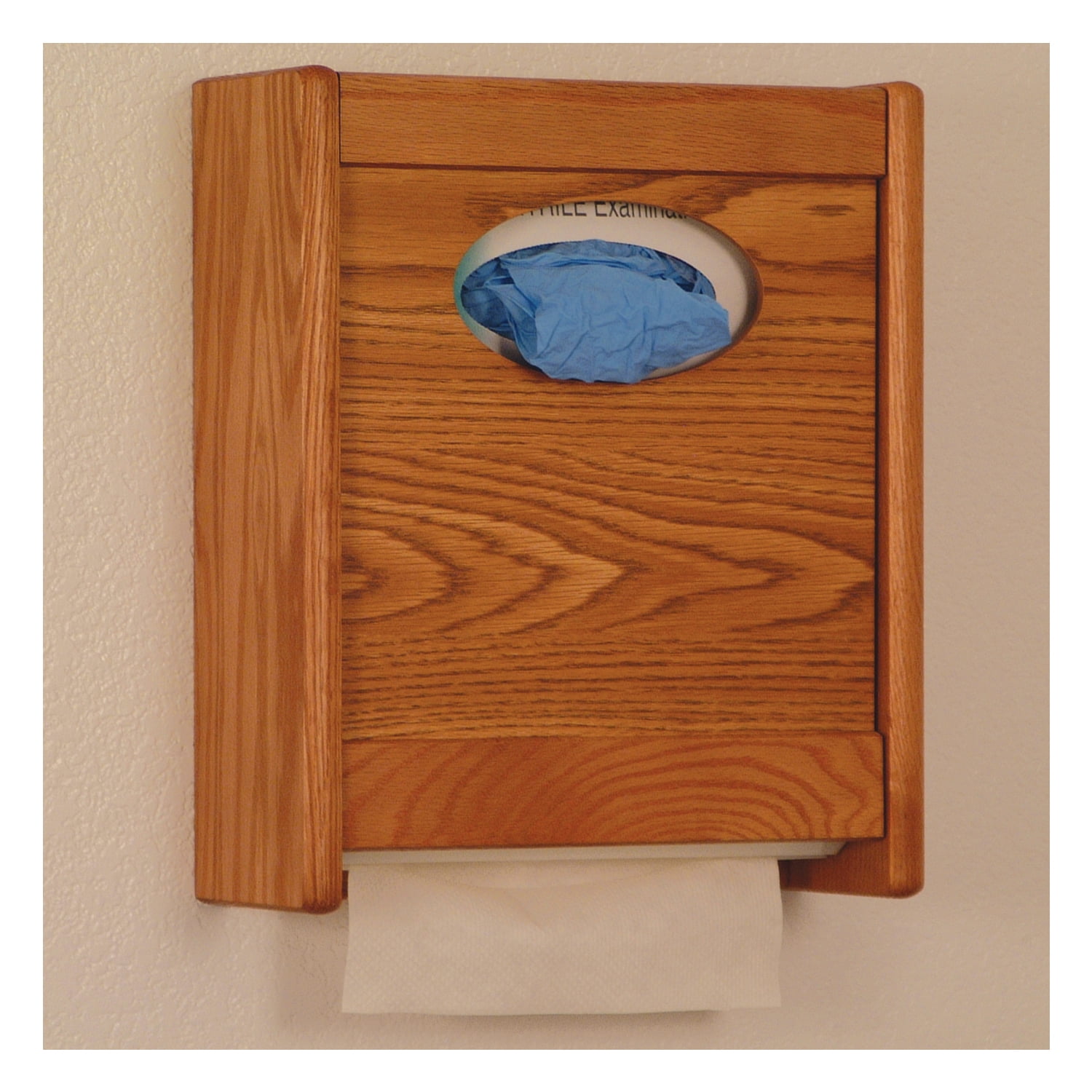 Classy Medium Oak Towel and Glove/Tissue Dispenser Cabinet