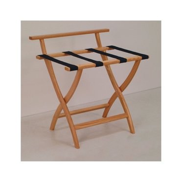 Wooden Mallet WallSaver Luggage Rack – Solid Mahogany, Holds 100 Lbs, Folds For Storage